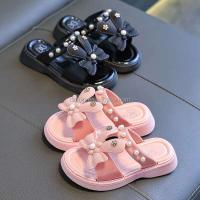 Nuevas zapatillas de goma para niños, sandalias 2024 con diseño de lazo, zapatos bonitos y a la moda para mujer, plataforma de verano a bajo precio - details 1