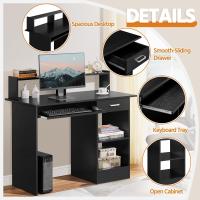 Mesa de Escritorio Blanca Espacio de Almacenamiento con Soporte de Monitor - details 13