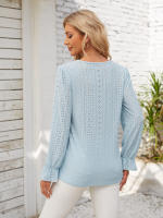 Ropa de calle informal elegante para mujer, camisetas lisas para mujer, ropa de moda para mujer, camisas Vintage para mujer, Top de primavera - details 6
