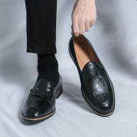 Zapatos Lefu para hombre, calzado de cuero PU, Color sólido, Simple, moda, transpirable, británico, grande, 38-46 - details 0