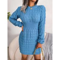 Vestidos de ganchillo para mujer, sexys, atrevidos, ajustados, cortos, de punto, cuello redondo, trenzados, Twist X, otoño e invierno - details 12