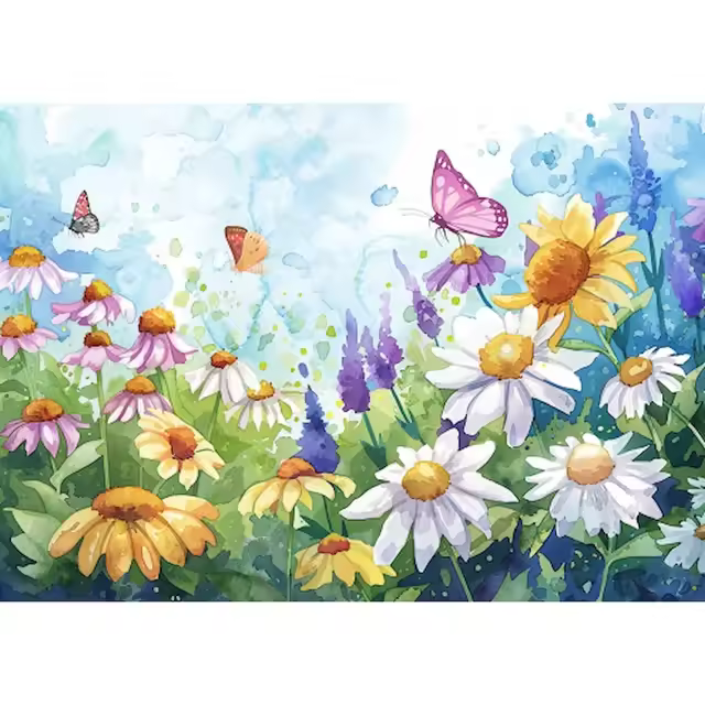RUOPOTY Pintura por Números de Lienzo Moderno Arte de Pared de Flores Abstractas Tamaño 40x50cm - 1