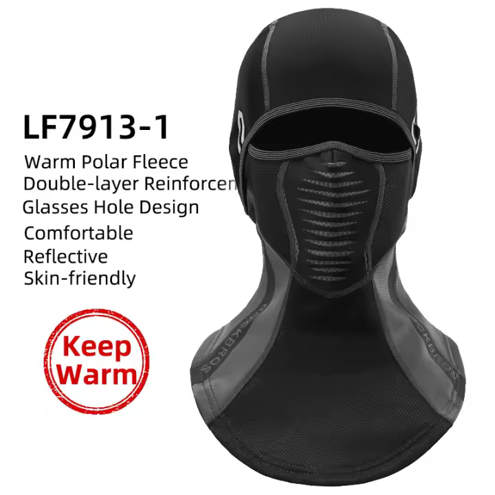 Máscara de Esquí ROCKBROS para Invierno con Forro de Lana Térmica Cubierta Completa para Snowboard y Ciclismo al Aire Libre Resistente al Viento Material de Poliéster Cuidado de la Gorra Lavable en Máquina - 1