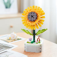 Bloques de construcción en maceta de flores eternas para niños, juego de juguetes creativos, decoración de mesa, regalo de Navidad de vacaciones - details 3