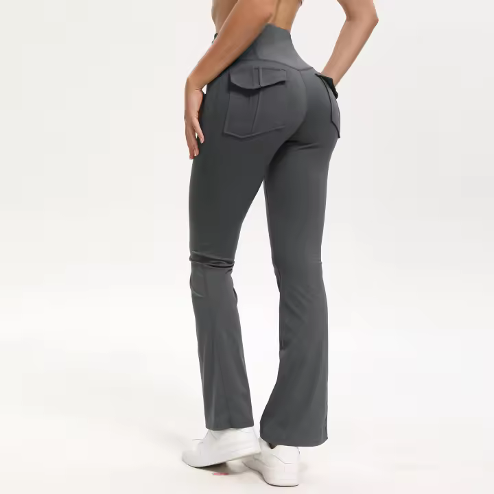Leggings de Yoga de Pierna Ancha y Alta Ropa de Gimnasio de Cintura Alta con Bolsillos para Mujeres - 1