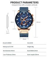 Reloj de Cinturón de Cuarzo CURREN 8346 Reloj Funcional Multipin con Calendario para Hombres - details 2