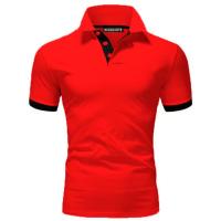 Polo ajustado de manga corta para hombre, Camisa lisa con cuello suave, informal, para trabajo, Golf, senderismo, color rosa - details 8