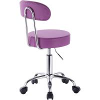 Taburete de Trabajo de 1 Pieza Giratorio Taburete de Silla Giratoria Silla de Oficina con Respaldo de Altura Regulable en Blanco - details 12