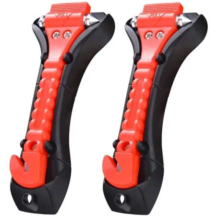 Herramienta de Escape de Seguridad para Coche Paquete de 2 con Cortador de Cinturón, Rompedor de Vidrio de Ventana, Accesorios de Motores - 1