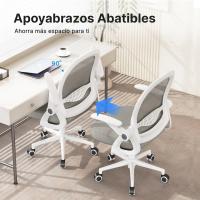 Silla de Escritorio Ergonómica con Malla Transpirable, Reposabrazos Abatibles, Silla para Ordenador de Altura Regulable, Silla Giratoria de 360 ° , Gris - details 6