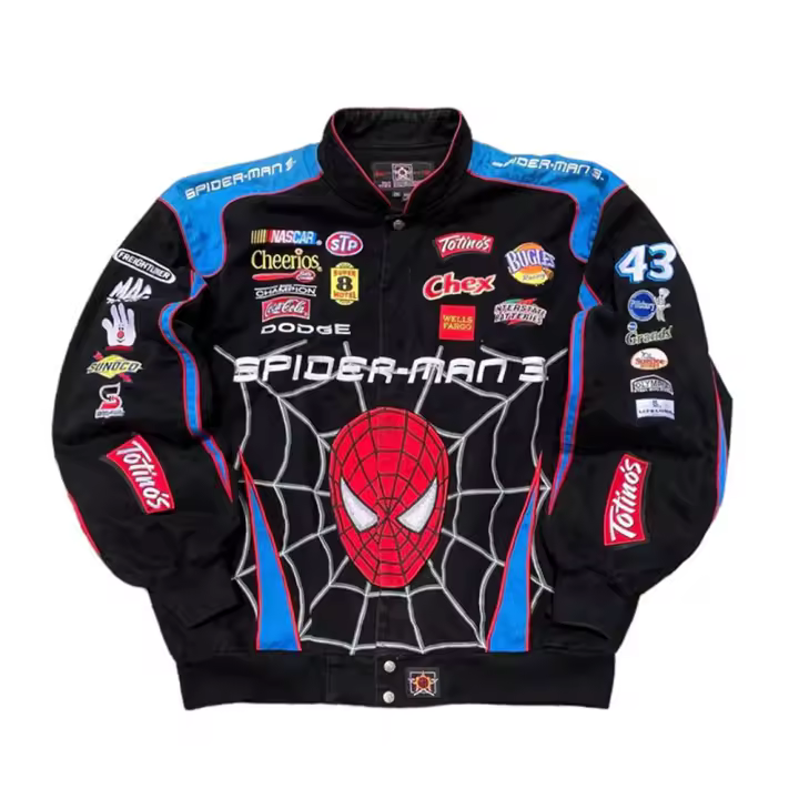 Suzuki motocicleta 2024 Protector de cierre de cremallera forro a prueba de viento patrón impreso Unisex invierno cálido chaqueta de carreras de lana - 1