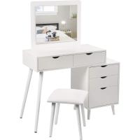 Mueble de Maquillaje con Espejo 5 Cajones, 1 Mesita, Tamaño 80x40x125cm - details 0
