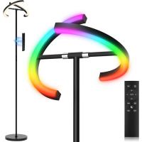 Lámpara de Pie LED Regulable, Lampara de Pie Salon con Distancia & Táctil, 4 Temperaturas de Color, 1300LM, Lámpara de Lectura Moderna para Salón, Dormitorio y Oficina, 20W, Negra - details 10