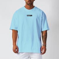 Oversized Loose Dropped Shoulders Tops Summer Moisture Wicking Quick Dry Short Sleeved T-shirt Gym Fitness Men's Casual Shirt - details 5