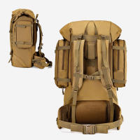 Mochila de gran capacidad para acampar, bolso de hombro de viaje para senderismo al aire libre, impermeable, escalada, montañismo, 100l - details 10