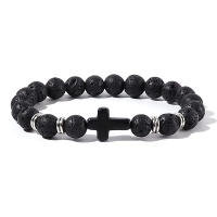 Oración hombres cuentas de madera de piedra Natural Rosario hematita pulseras cruzadas Onyx Pulsera de meditación mujeres joyería de Yoga Homme Pulsera - details 9