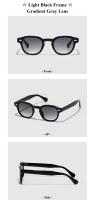 2025 Gafas de sol redondas retro para hombre y mujer, diseñador de marca famosa, gafas de sol vintage de lujo para rostros pequeños. - details 5