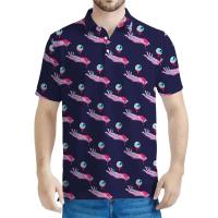 Polo con estampado 3D de dibujos animados de zombies para hombre, top Haruku de manga corta con cuello y botones, Eye of the Brain, verano - details 13