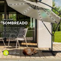 Parasol Excentrico de Sombrilla con 32 Luces LED Solar Giratorio 360º, Protección UV - details 50