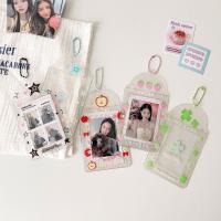 Soporte para sesión fotográfica coreana de fresa y estrella, cubierta de tarjeta de PVC, llavero colgante, Protector de exhibición de tarjeta Idol, decoración colgante de imagen - details 2