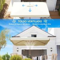 Terraza Exterior Sombrilla de 300x200 cm con Ángulo Ajustable Mástil de Aluminio Manivela - details 13
