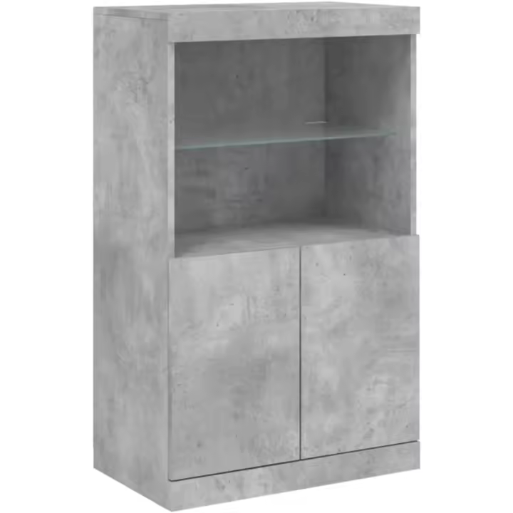 Aparador con Luces LED Roble Sonoma 60,5x37x100 cm - 1