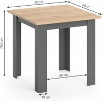 Mesa de comedor, roble dorado/gris, 80 x 80 cm - details 6