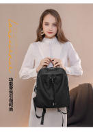 Bolso para mujer Mochila estética Diseño de moda Bolsos para niña Tela plisada Cordón Lindo Mochila fina Mochila escolar súper ligera plegable - details 8