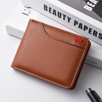 Cartera corta clásica de alta calidad para hombre, billeteras plegables ultrafinas de cuero Pu para hombre, billeteras de negocios de Color sólido con bolsillo para monedas y tarjetas de crédito - details 18