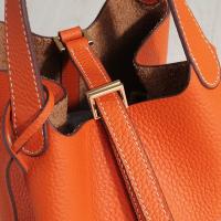 Moda cuero genuino kraft bolsa de almuerzo, bolsa de cubo boca, canasta de comida - details 24
