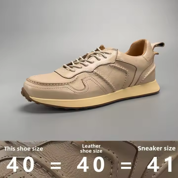 Zapatos hechos a mano de cuero vacuno de moda, transpirables y versátiles para hombre. - 1