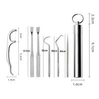 Juego de herramientas para palillos de dientes para el hogar, hilo dental de acero inoxidable para el cuidado dental - details 12