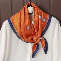 Bufanda cuadrada de seda a cuadros para mujer, banda de satén para el pelo, suave para el trabajo, Hijab, Foulard para la cabeza, 2021 - details 3