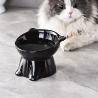 Dispensador de alimentos, cuenco de cerámica para gatos, cuenco de base alta creativo para mascotas, cuenco de alimentación de comida para perros con boca inclinada multiusos, protección del cuello - details 1