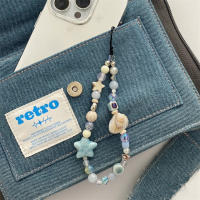 Encanto de Cadena de Teléfono de Estrellas de Mar en Cuentas Accesorio Universal para iPhone y Samsung Joyería de Verano Coreana - details 1