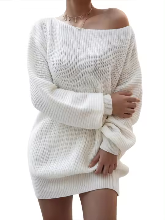 Vestidos de un solo hombro de ganchillo para mujer, minivestido informal de punto suelto, traje de fiesta de graduación, diseñador - 1