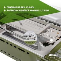 Cocina Portátil de Gas para Acampar 2X Quemadores Incluye Plancha Parrilla de Fundición de Acero Inoxidable Potencia de 2,2 Kw Muebles y Organización al Aire Libre - details 12