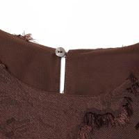 Vestido corto de línea A con cuello redondo y tela texturizada sin mangas para mujer, novedad de verano 2025 - details 5