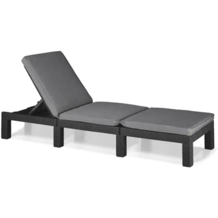 Silla de Jardín Tumbona de Lujo Terras Exteriores, Patios, Jardines Respalda Reclinable en 4 Posiciones Estructura Reforzada con Cojín Color Marrón - 1