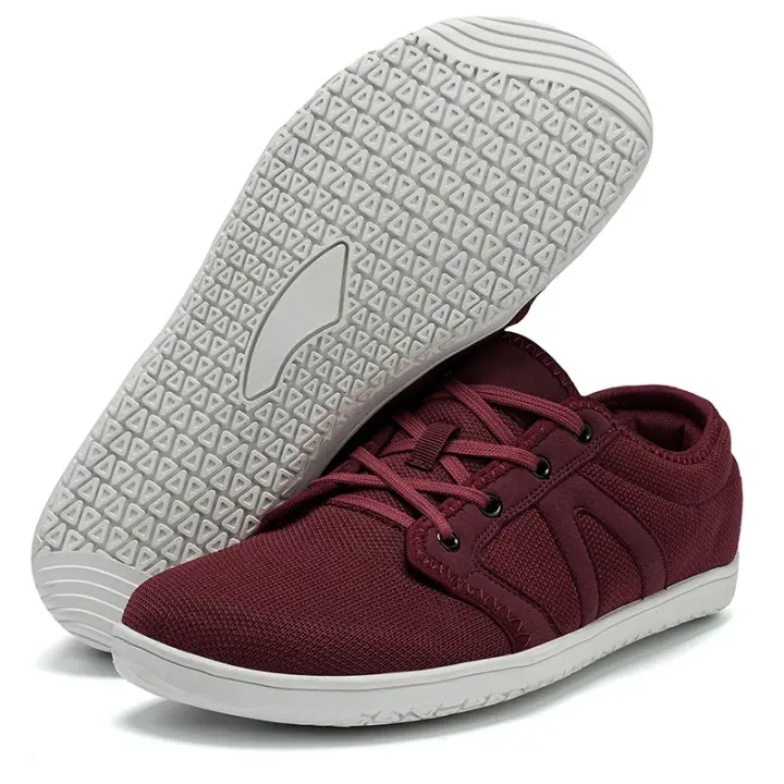 Zapatos deportivos con punta ancha para hombre y mujer, cordones descalzos con suela suave, tejido de malla informal y transpirable, novedoso - 1