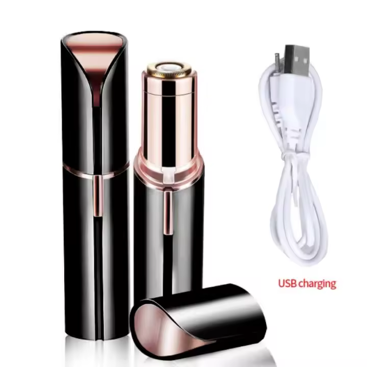 Recortador de cejas eléctrico, Mini depiladora, lápiz labial, depilación Facial, herramienta de afeitar indolora portátil para mujeres - 1