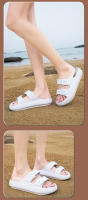 Sandalias de plataforma gruesa con hebilla ajustable para mujer, zapatos de playa, zapatillas de baño, toboganes de suela plana de EVA suave, talla grande 36-47 - details 13