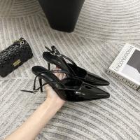 Bolsa de tacón fino puntiagudo sandalias de cabeza de las mujeres usan nuevo trasero francés versátil boca vacía poco profunda zapatos individuales zapatos de mujer - details 34