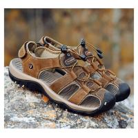Sandalias deportivas de verano para hombre, sandalias para senderismo al aire libre, punta cerrada, cuero genuino, sandalias informales para caminar, zapatos de agua - details 9