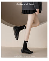 Mocasines de mujer estilo británico negro de fondo plano pequeños zapatos de cuero primavera y otoño suave cuero Doudou pequeño negro profesional zapatos de trabajo - details 4