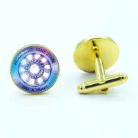 Corazones a prueba de balas de Tony Stark, gemelos de camisa con fotografías de cúpula de cristal de alta calidad, joyería de moda para hombre - details 13