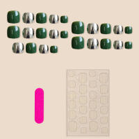 Uñas de los pies naturales irrompibles, prensa plateada verde, uso sencillo para puesta en escena - details 1