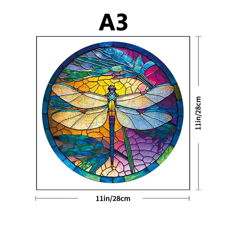 Rompecabezas de Madera de Libélula Arte Perfecto para Crear un Mundo Colorido Regalo Ideal - 1