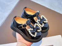 Zapatos de cuero para niña con lazos de perlas, zapatos planos suaves y cómodos con perlas de princesa, primavera y otoño - details 12