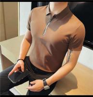 Polo de manga corta bordado de malla transpirable de verano para hombre, camiseta informal de negocios con solapa y media cremallera, - details 54